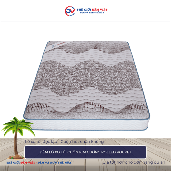 Đệm lò xo túi cuộn Kim Cương Rolled Pocket 1